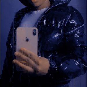 vinyl puffer jacket from prettylittlething